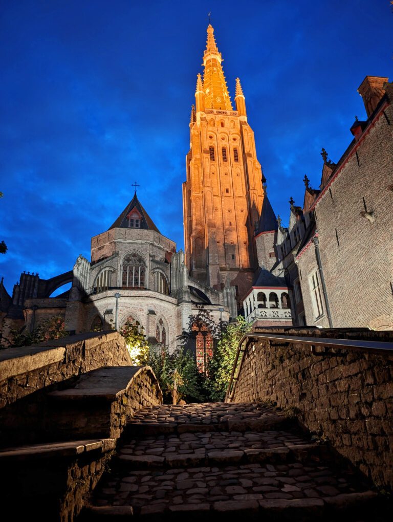 Vue de nuit à Nuit Blanche à Bruges