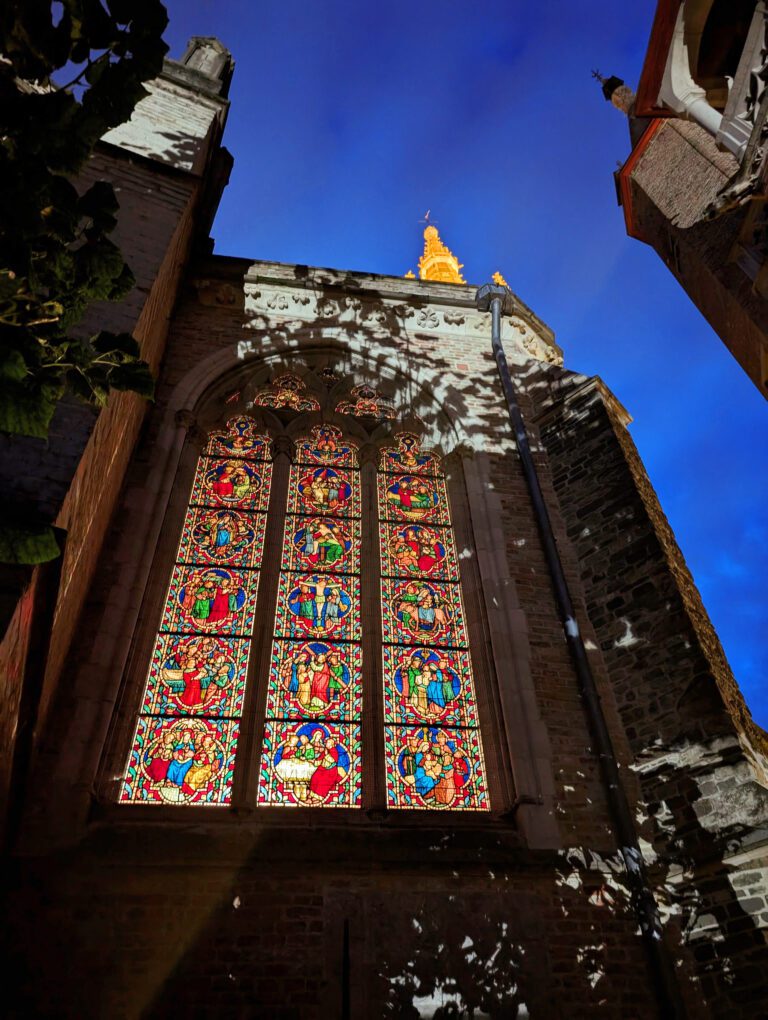Vue de nuit à Nuit Blanche à Bruges