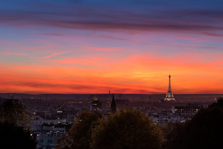 Vue depuis Belleville près de l'hôtel Babel à Paris