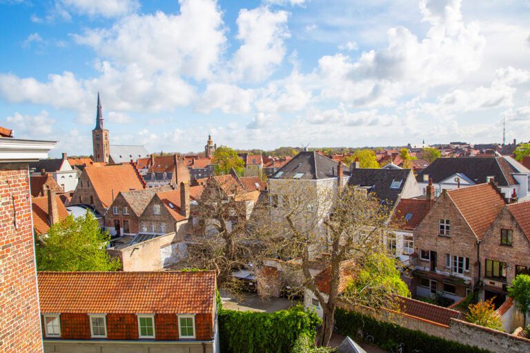 Vue sur les toits au Guesthouse Mirabel à Bruges