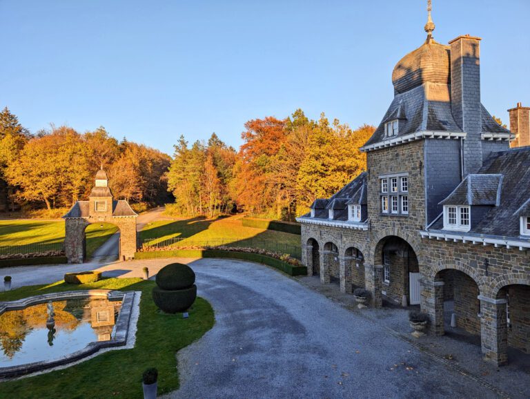Coucher de soleil au Manoir des Lébioles près de Spa