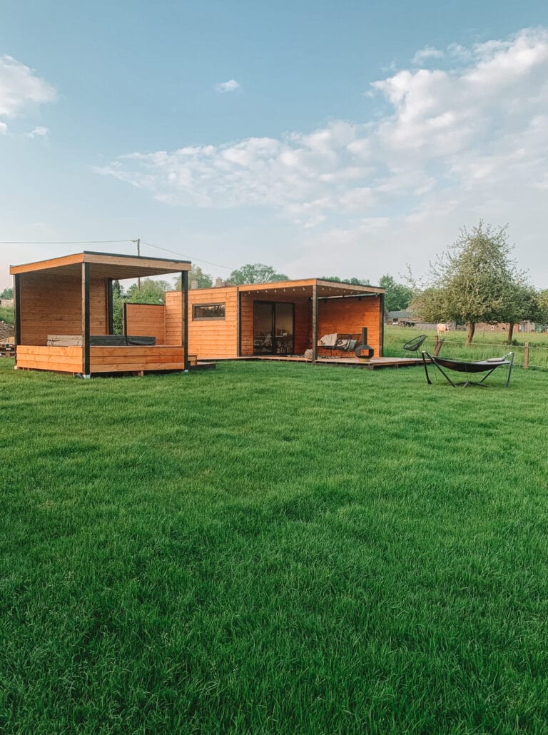 Extérieur du chalet Bulla Balneum à Pepingen