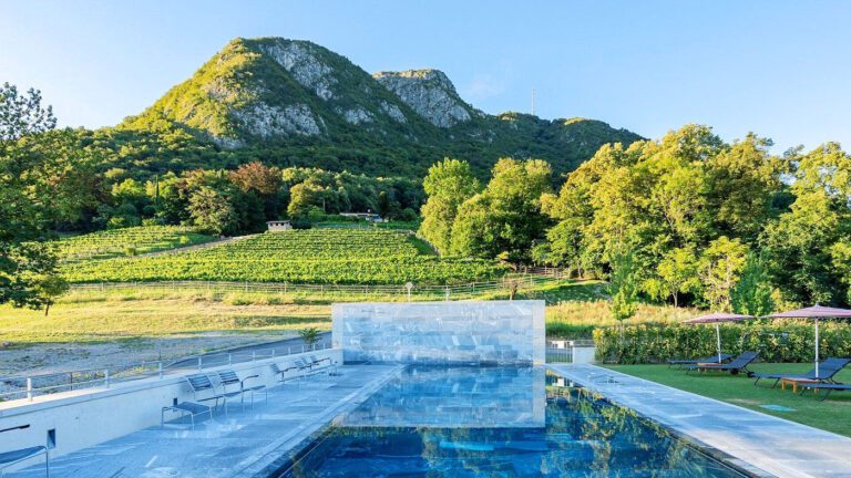 Piscine avec vue du Bigatt Hotel & Restaurant près du Lugano