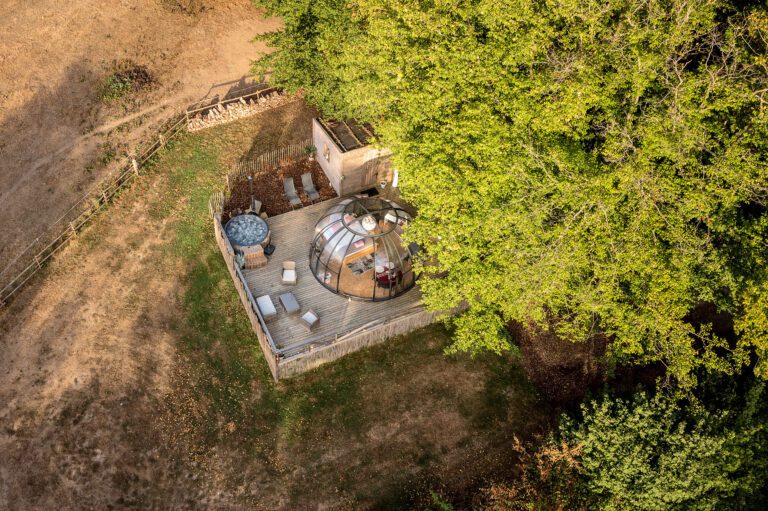 Bulle vue du ciel Hébergements Divins à Neufchâteau