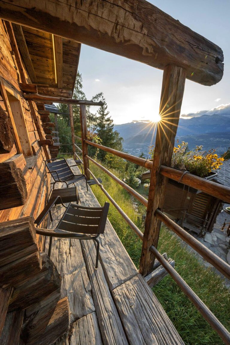 Terrasse aux Mazots de la Source près de Lausanne en Suisse