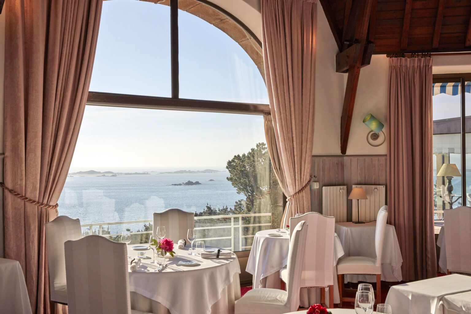 Vue depuis le restaurant du Manoir de Lan Kerellec à Trébeurden en Bretagne