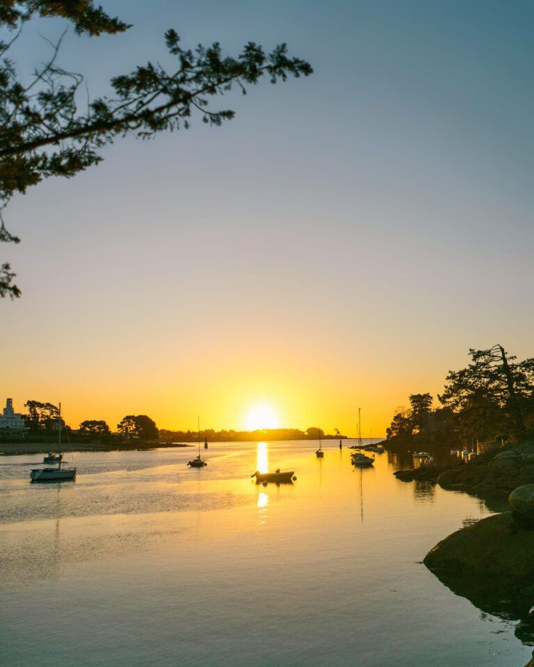 Coucher de soleil à la Villa Tri Men à Quimper en Bretagne