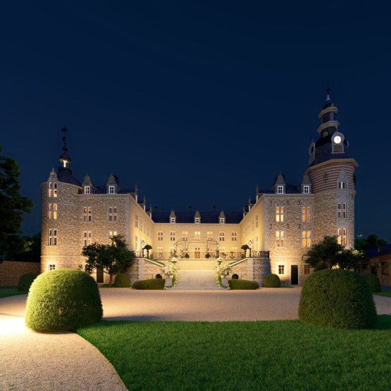 Château de nuit au Château de Mirwart près de Rochefort