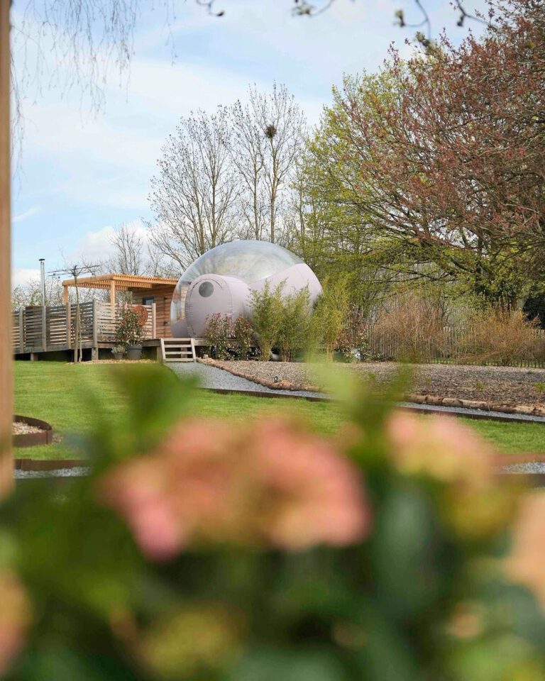 Bulle dans le jardin la bulle à Etape Insolite dans les Ardenne Belge