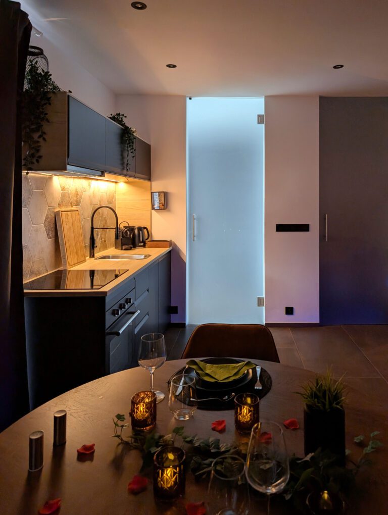 Cuisine et dîner romantique au Gîte Céleste à Harzé