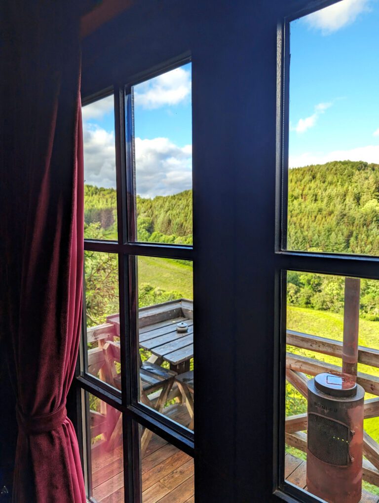 Vue depuis la cabane aux Cabanes de Rensiwez à Houffalize