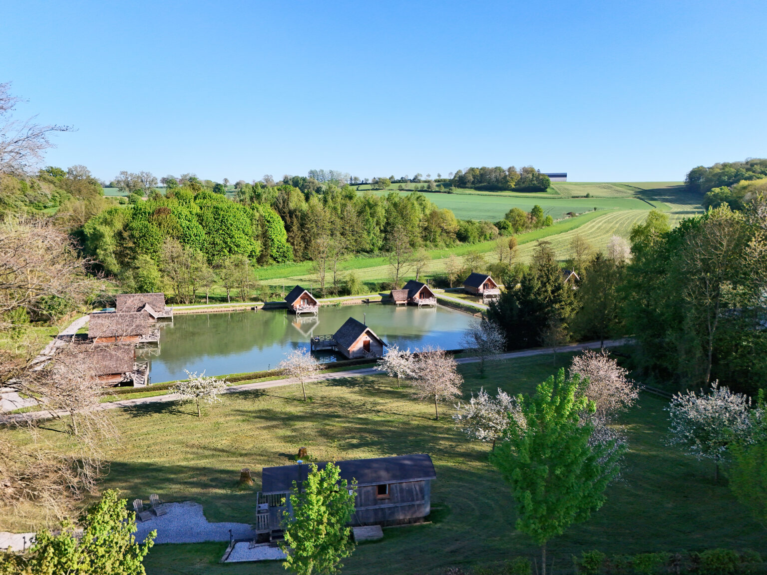 Lodges vu du ciel à Aqua Lodge à Namur