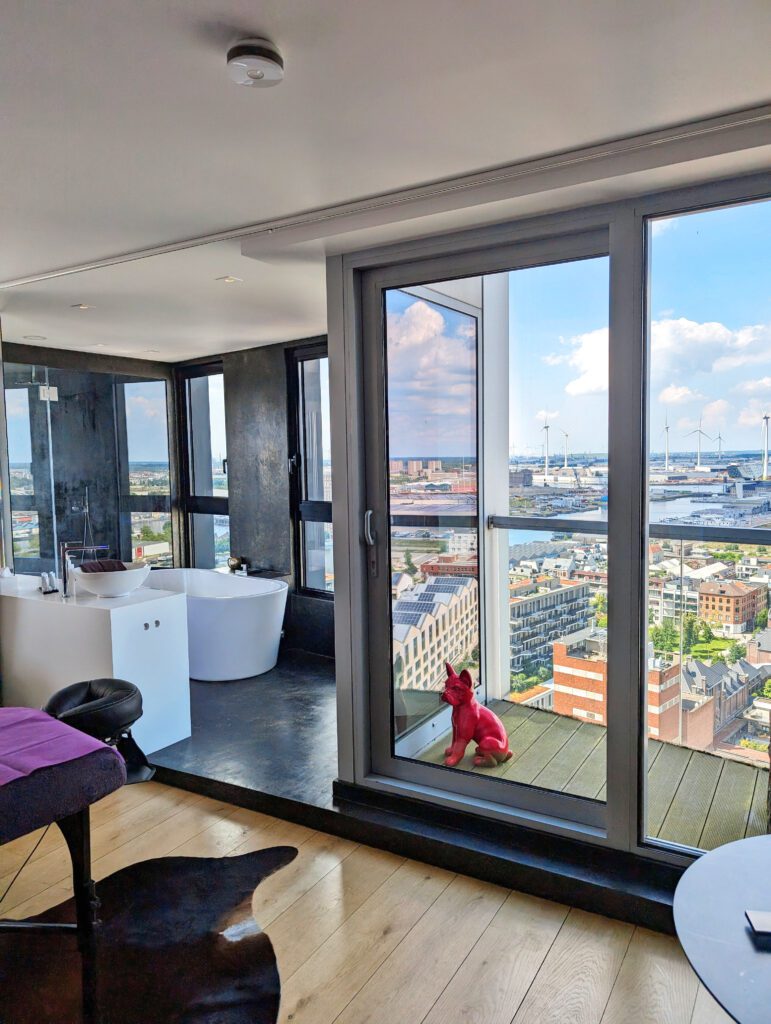 Vue depuis l'appartement à SkyNooz à Anvers
