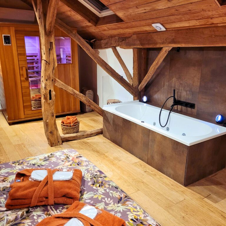 Sauna et baignoire balnéo aux Monts d'Aisne près de Durbuy