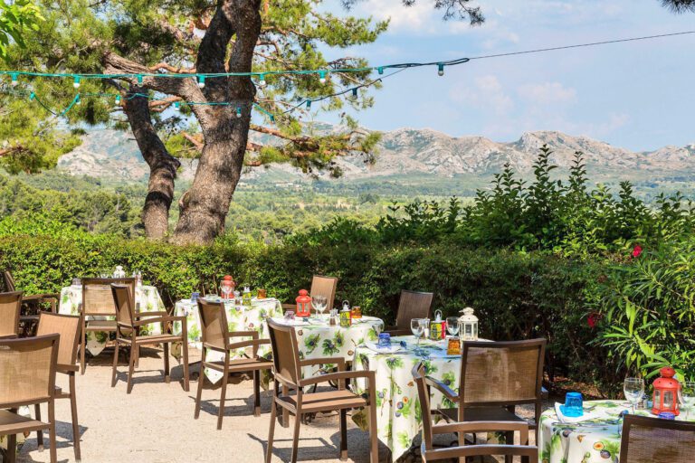 Vue au Mas d'Aigret dans les Baux-de-Provence