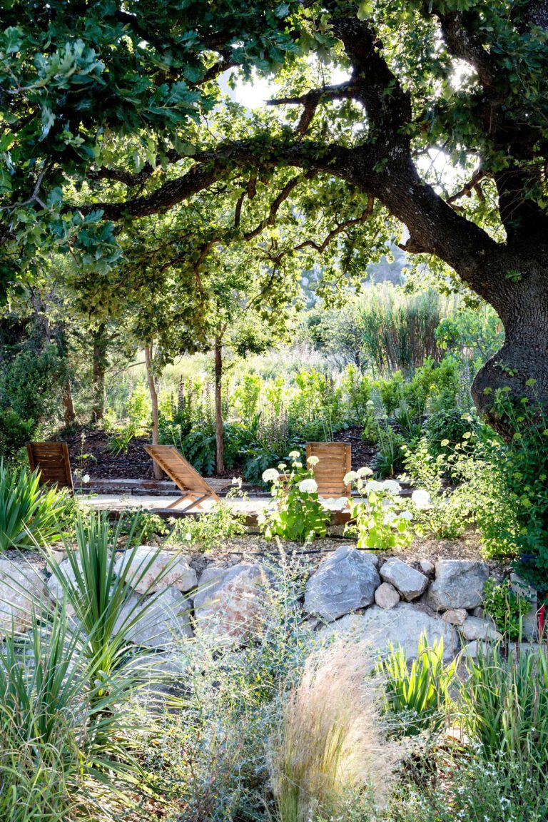 Jardin digne des contes de fées au Mas d'Aigret dans les Baux-de-Provence