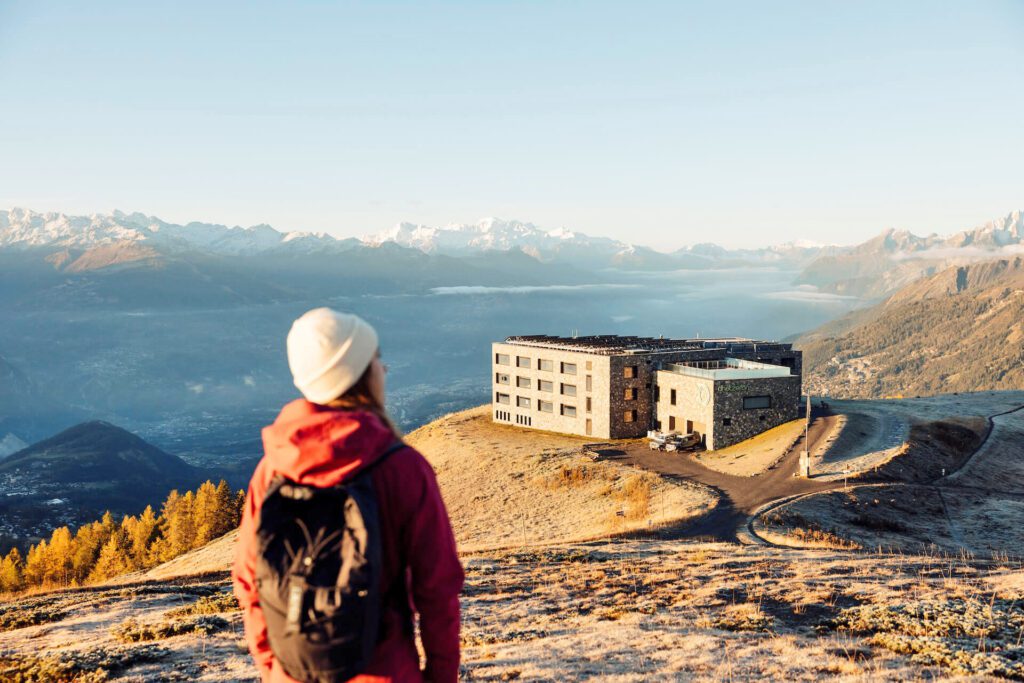 Arrivée au Chetzeron au Crans Montana