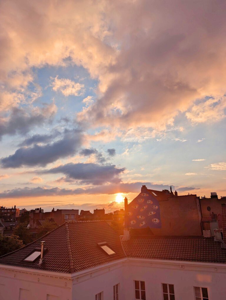 Coucher de soleil au Made in Catherine près de Bruxelles