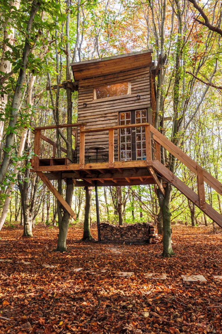 Cabane perchée dans les arbres à la Cabane Ernesst à Lubbeek